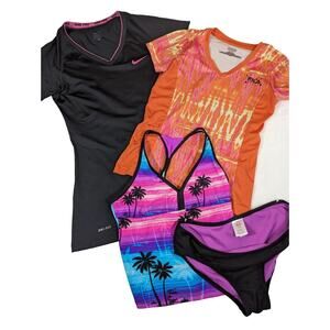 Girls Tennis And Swim Lot Dress Top And Suit See Description For Measurements